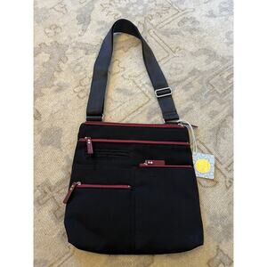 Highway NICO Black/Maroon Multi Pocket Shoulder Bag/Crossbody, SM